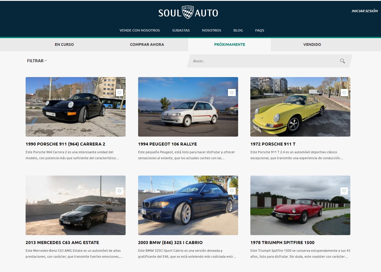 Próximamente en Soul Auto: subastas de coches especiales